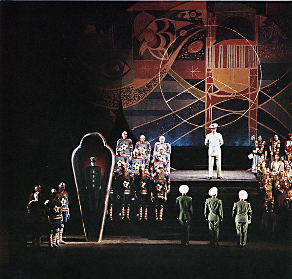 Anira. Premiäruppsättningen på Kungliga Operan 1959. Dekor av Sven Erixson. Fotograf Lennart Olson/Tiofoto. Källa Libris/ Kungliga biblioteket.