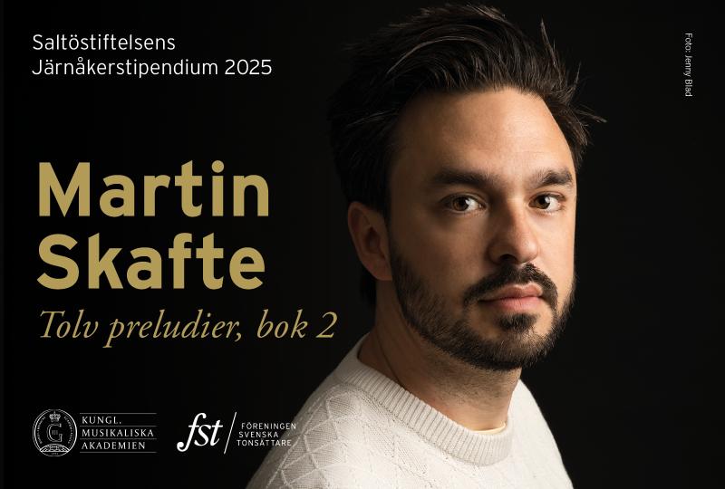 Martin Skafte tilldelas Stiftelsen Saltös Järnåkerstipendium 2025. Foto: Jenny Blad.